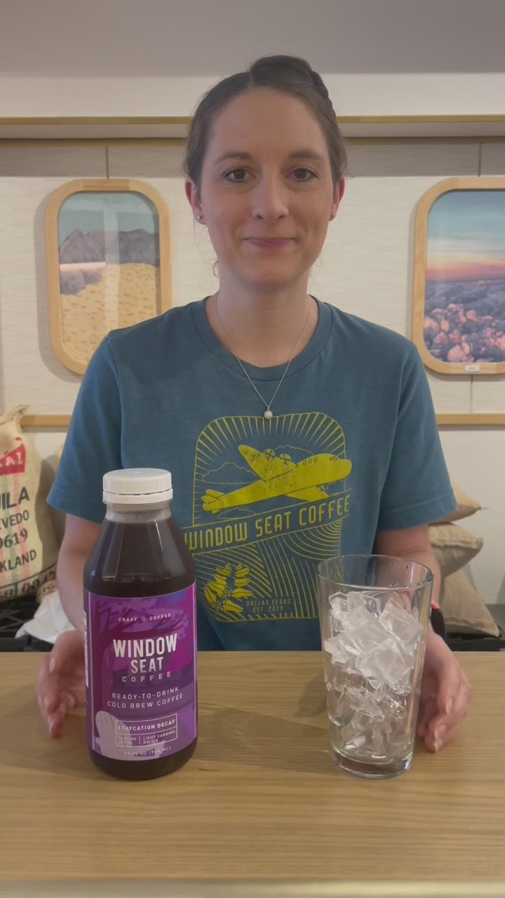 Video from the owner discussing the ready-to-drink Staycation Decaf Cold Brew