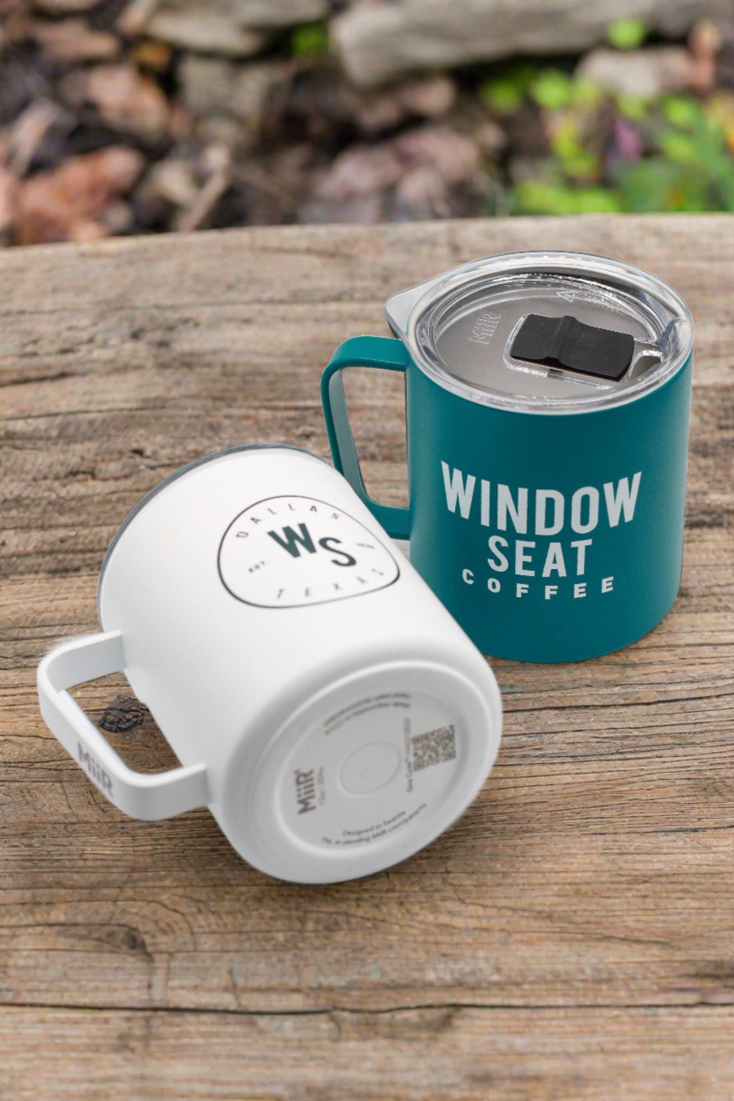 White and prismatic 12 oz Window Seat X MIIR Camp Cups